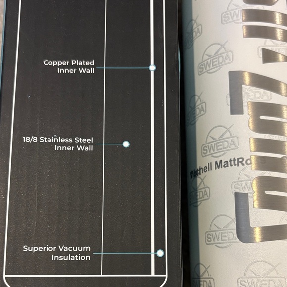 Tundra Stainless Steel Copper Water Bottle 20 oz White NWT - Picture 9 of 11